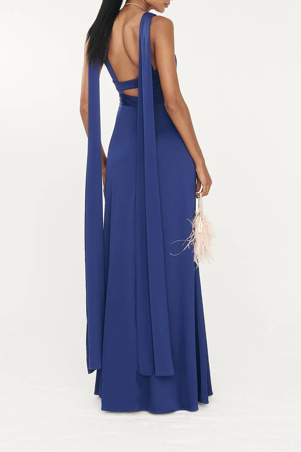 Women's V Neck Backless Dress