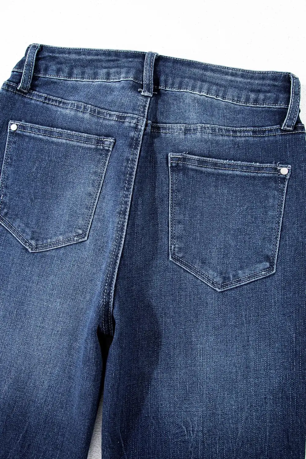 Mineral Wash Raw Hem High Waist Flared Jeans