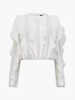 Cotton Sweat-Wicking Art Ruffled Shirt