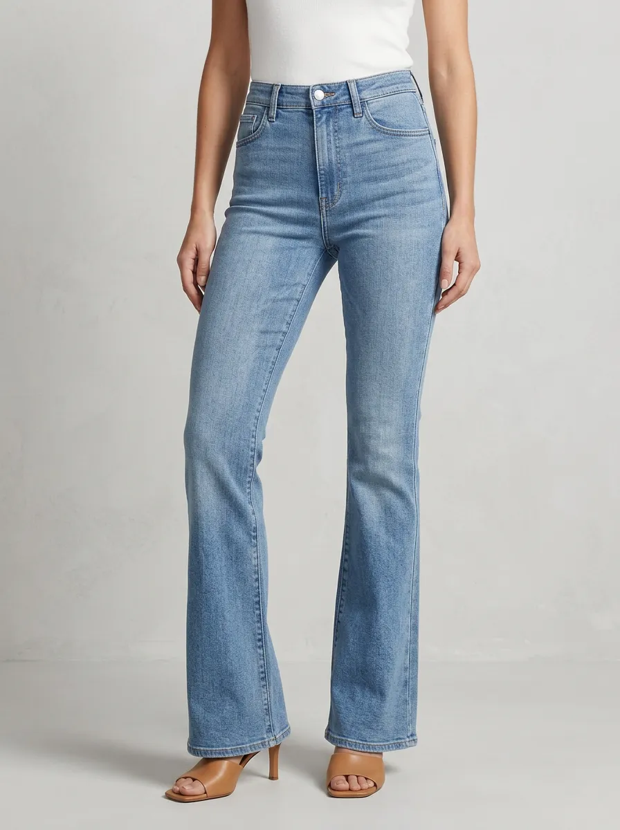 Elegant High-Waist Stretch Women's High-Waist Stretch Flare Jeans