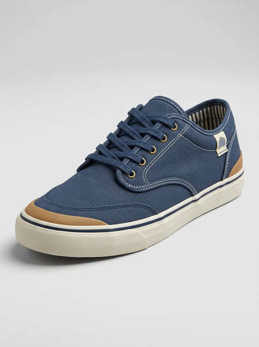 Relaxed Leather Look Graphic Essential Men's Canvas Shoes