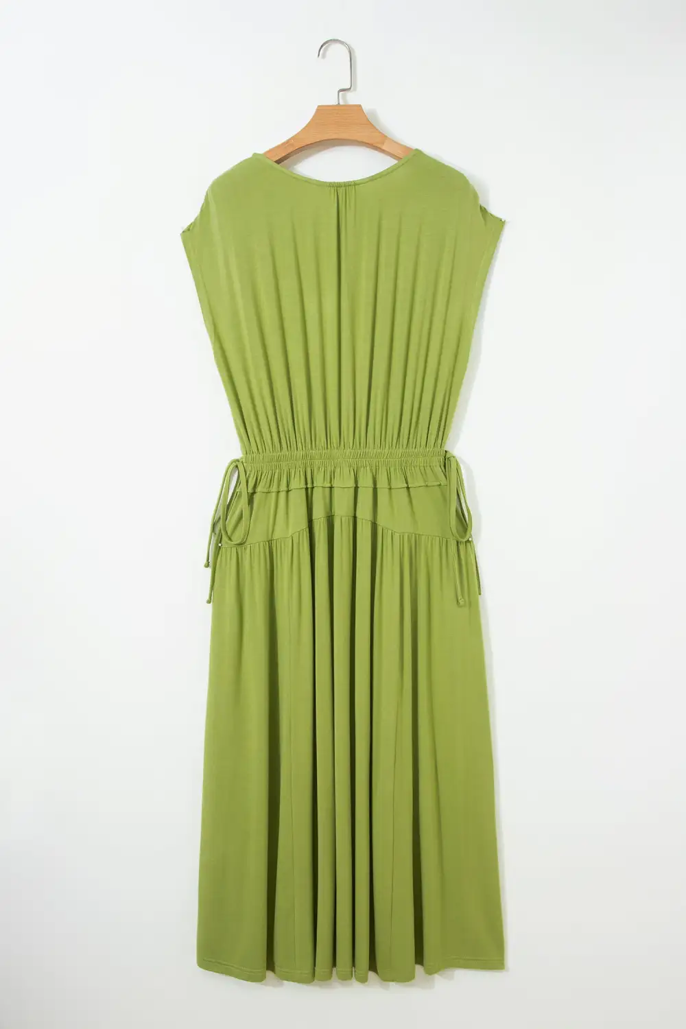 Structured Shape Abstract Print V Neck Maxi Dress