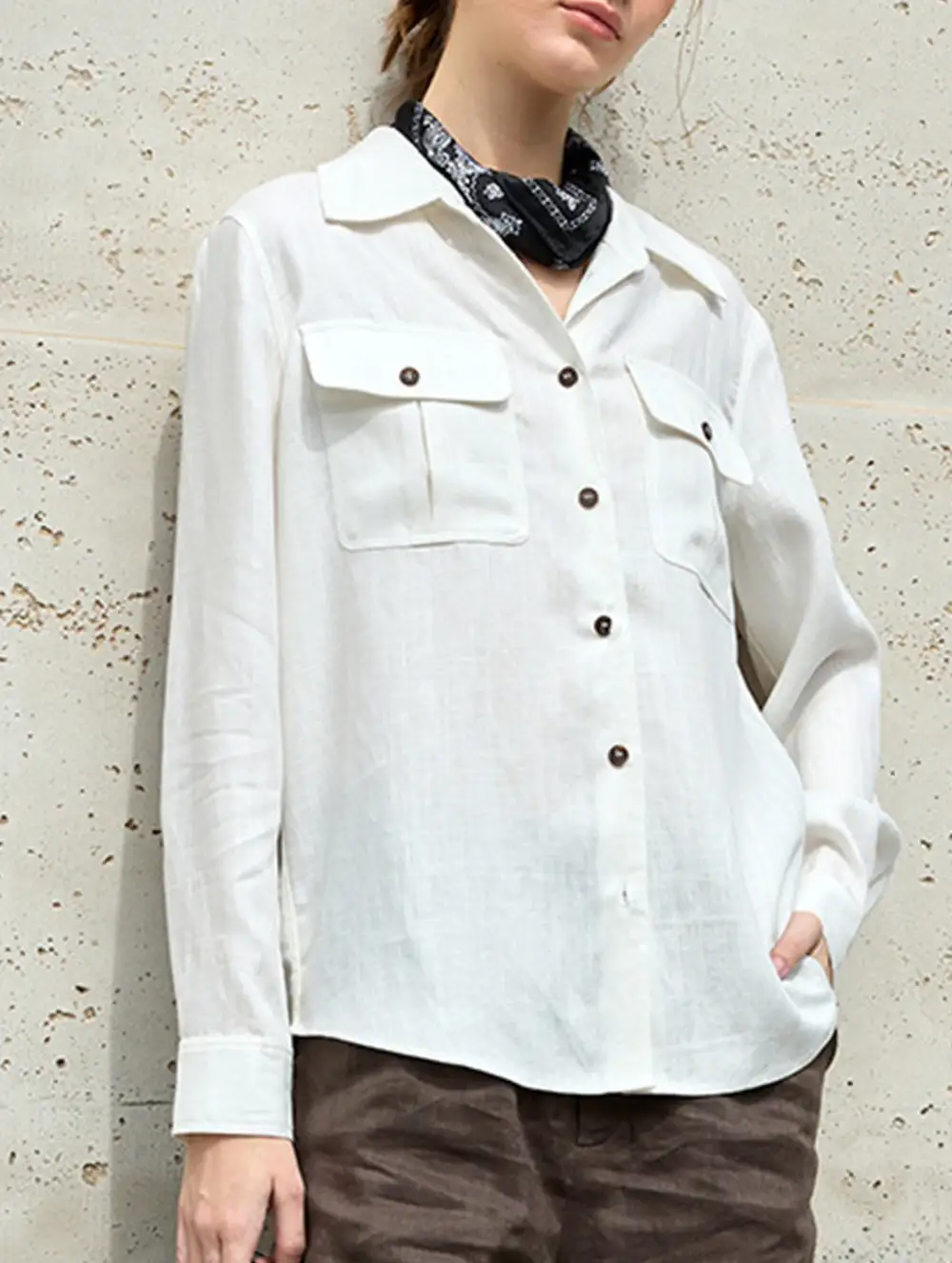 Tencel Linen Utility Pocket Top