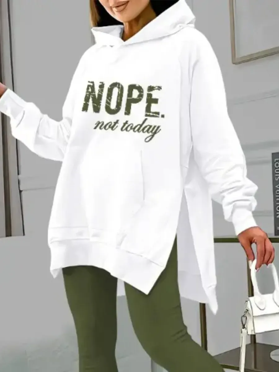Women's Fashion Letter Print Hoodie and Lined Leggings Set