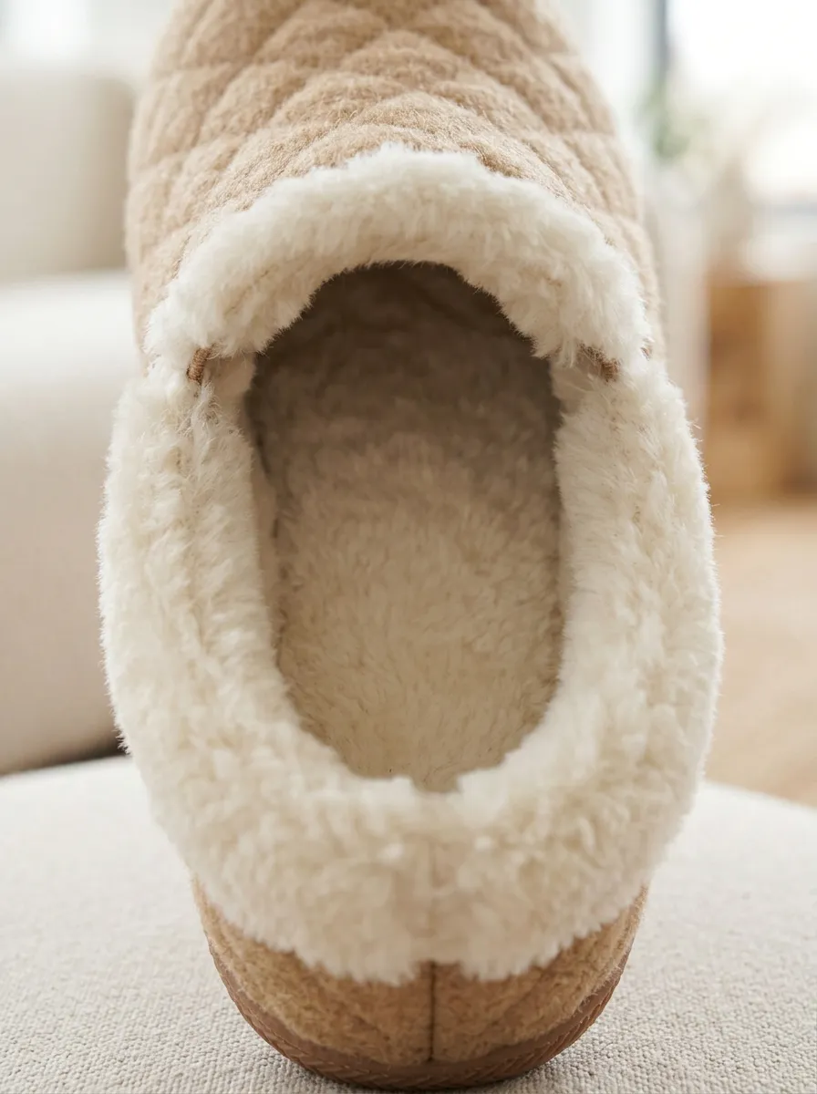 Classic Quilted Faux Fur Lined Fit Unisex Warm Wool Shoes