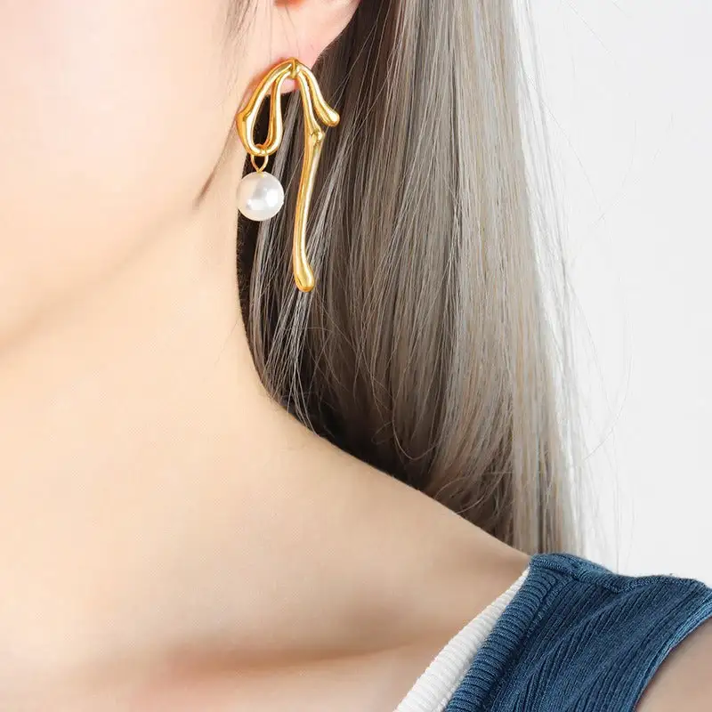 Beaded Drop Pendant Earrings