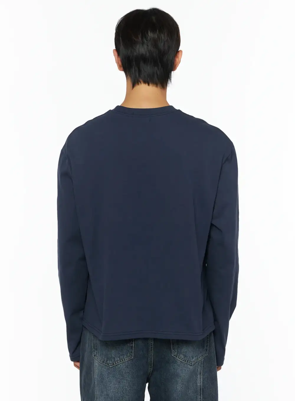 Men's Heavyweight Semi-Cropped Long Sleeve Tee