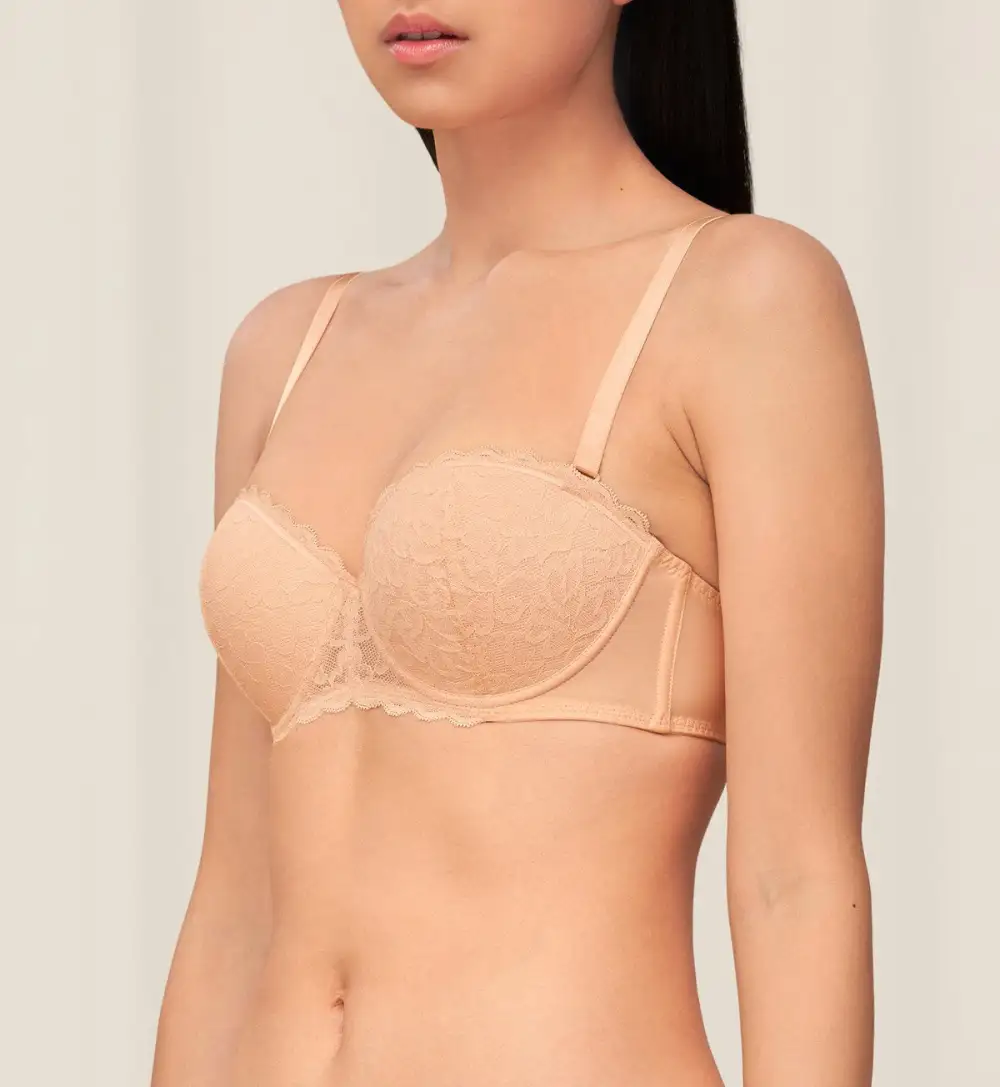 Women's Wired Padded Detachable-Pad Lace Bra