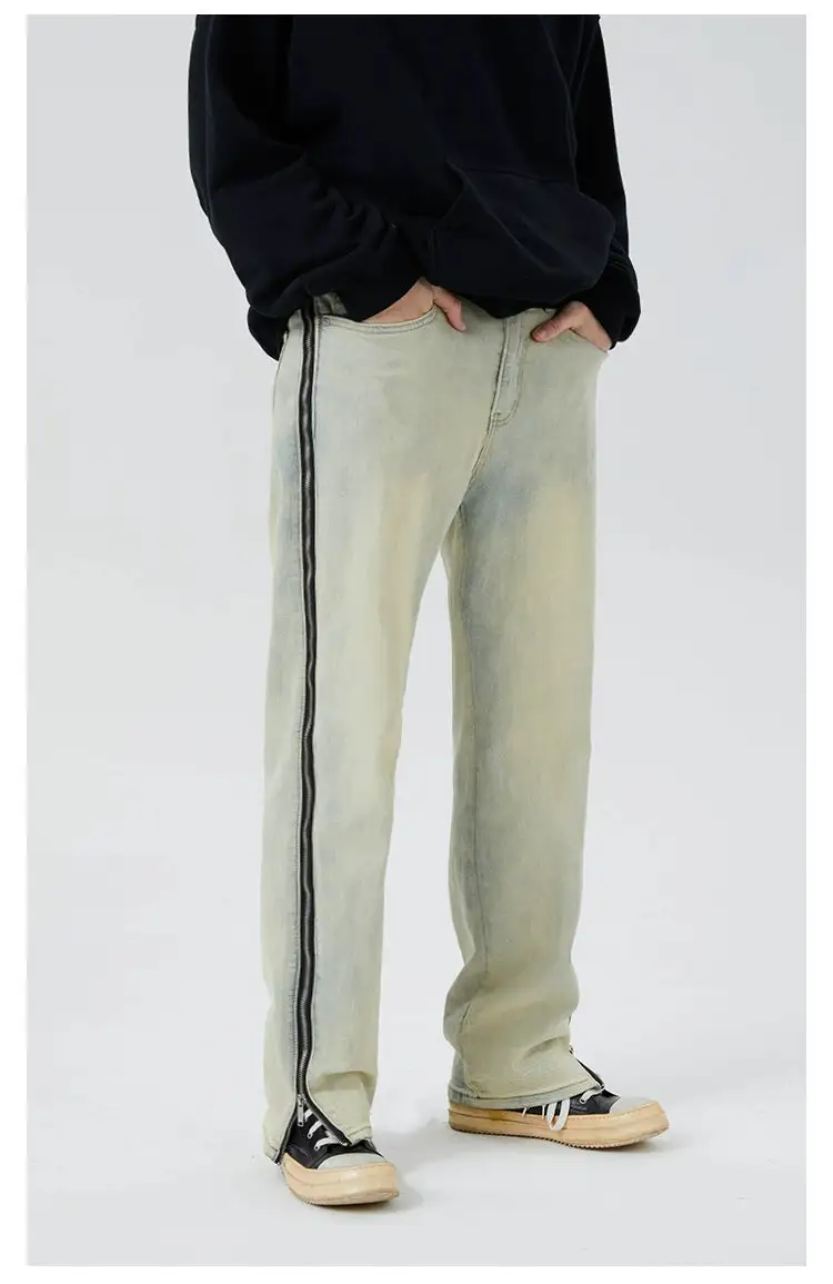 Straight-Leg Light-Wash Jeans