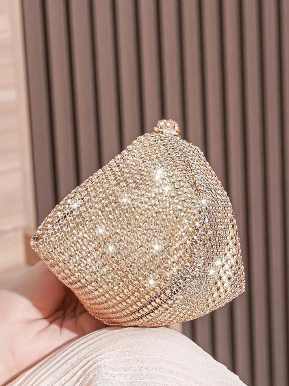 Evening Bag with Crystal Decor Party Elegant Clutch Purse