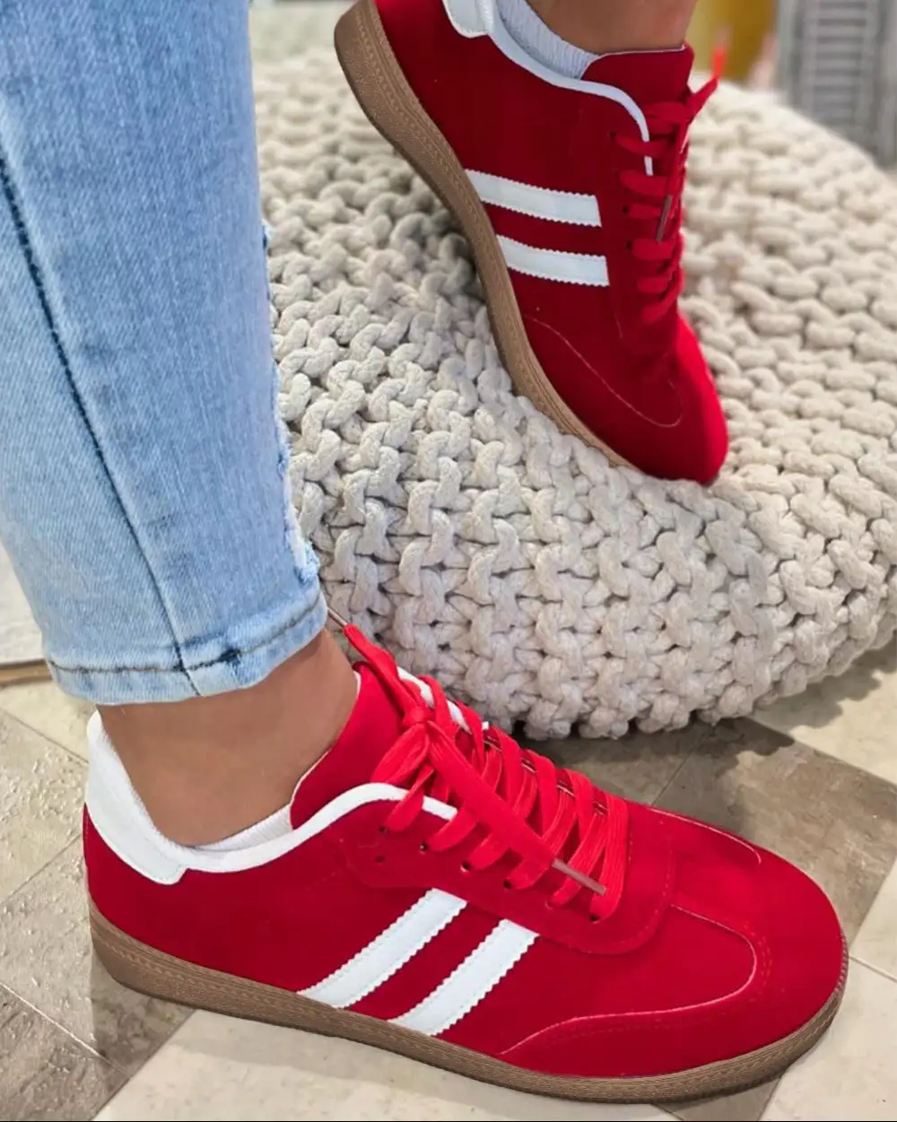 Vintage Inspired Striped Casual Sneakers