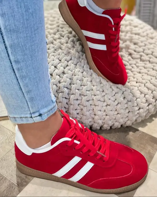 Vintage Inspired Striped Casual Sneakers