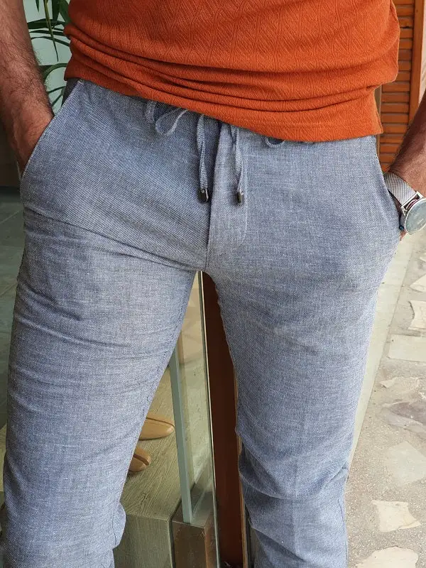 Modern Structured Slim Fit Refined Tailored Trousers