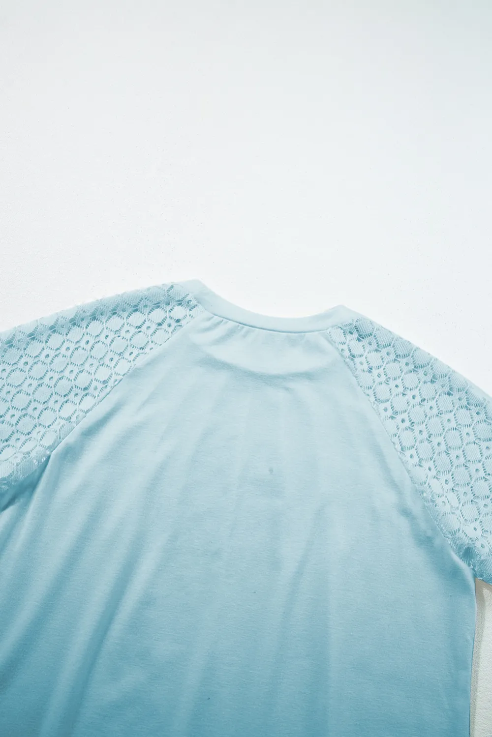Mist Blue Seamed Detail Contrast Tee