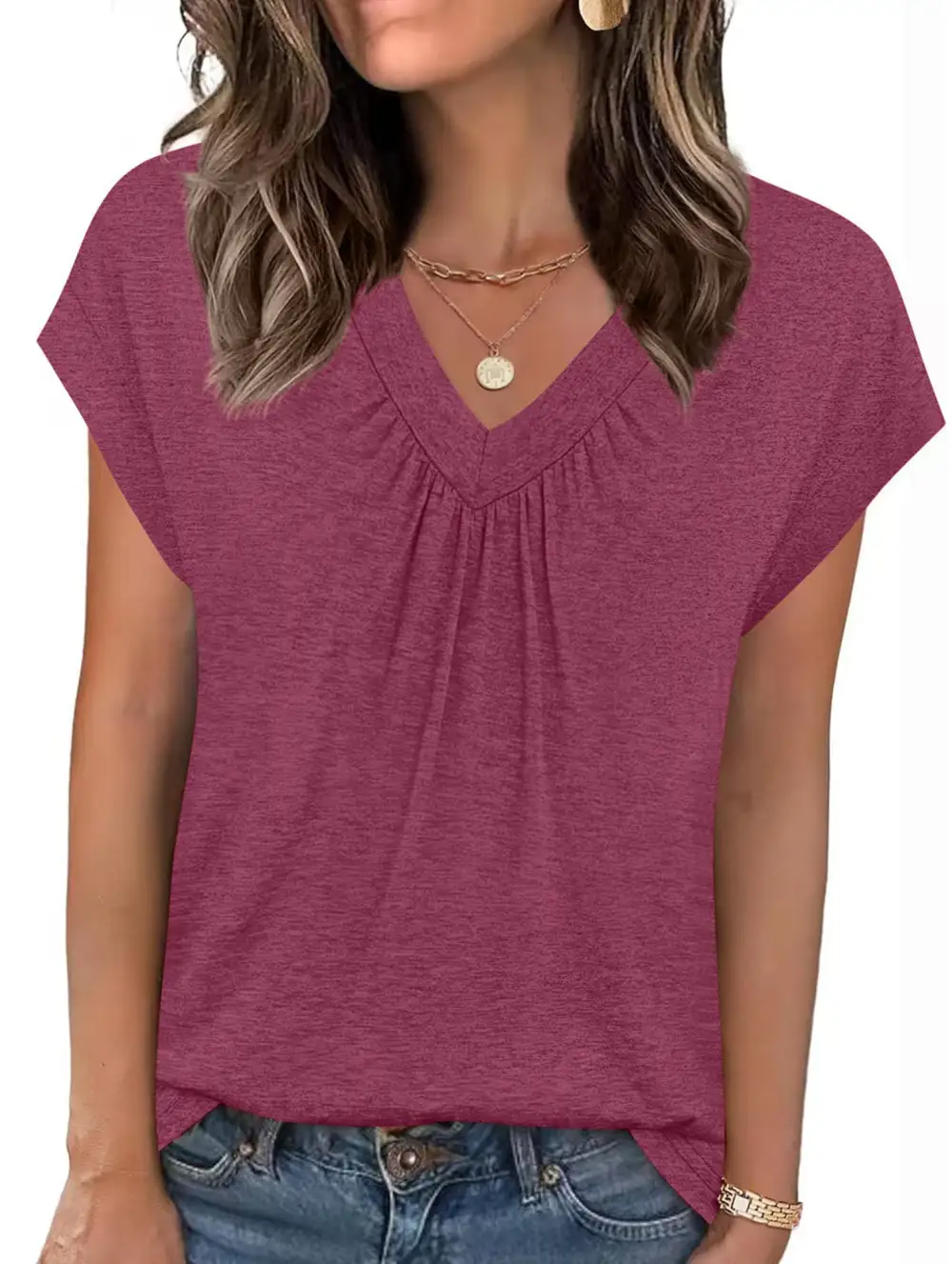 V-Neck Short Sleeve Top