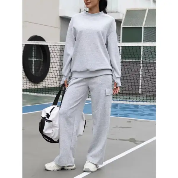 Dropped Shoulder Sweatshirt and Pants Set