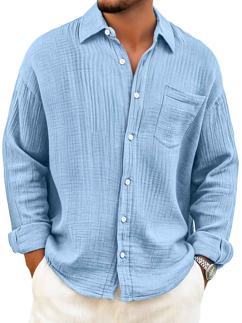 Layered Long Sleeve Pocket Shirt