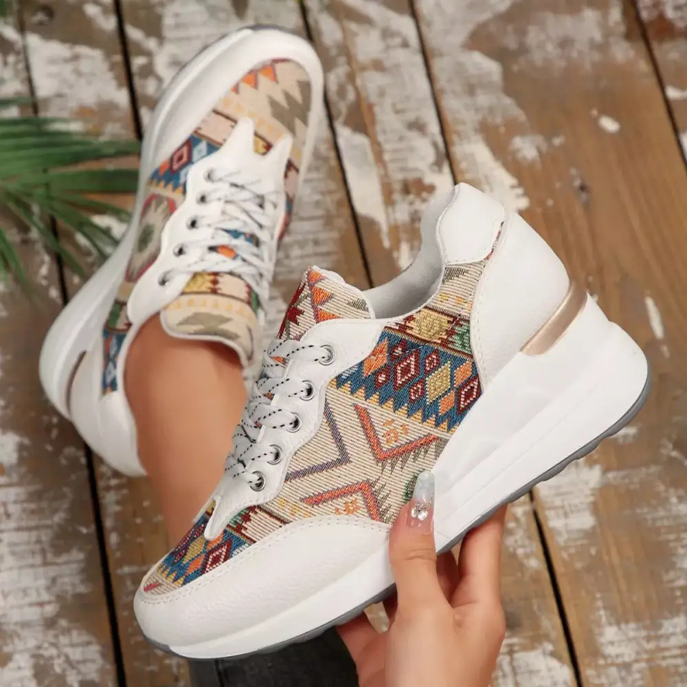 Modern Lace-Up Wedge Sneakers