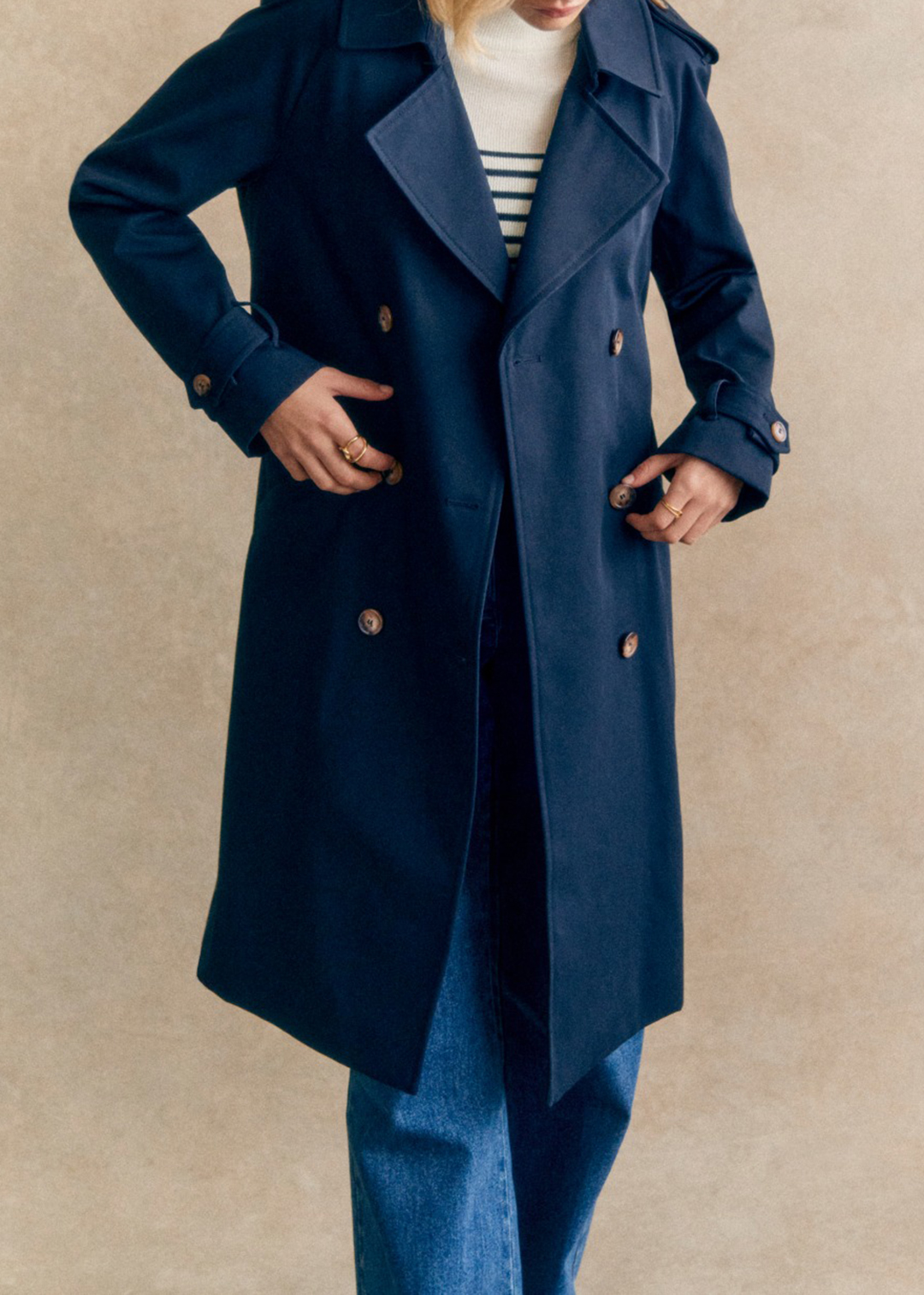 Long Belted Trench Coat