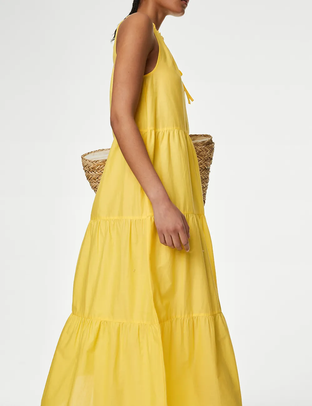 Pure Cotton High Neck Maxi Beach Dress