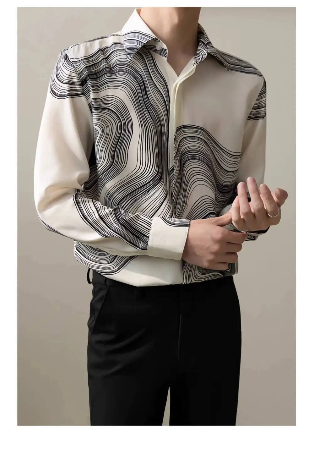 Abstract Print Long Sleeve Shirt