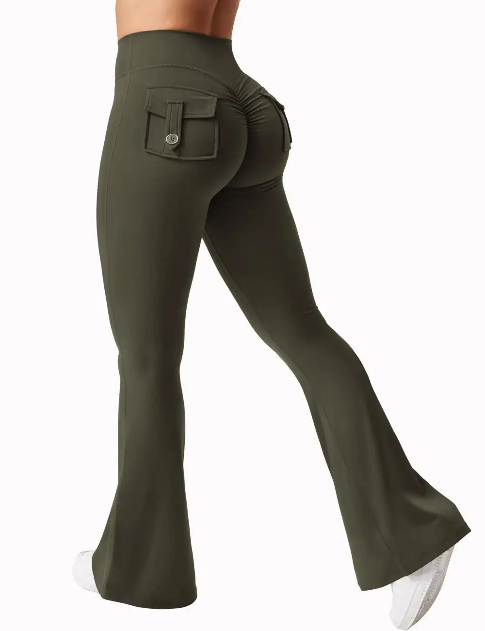 Wide Leg High Stretch Yoga Leggings Compression Fitness Pockets