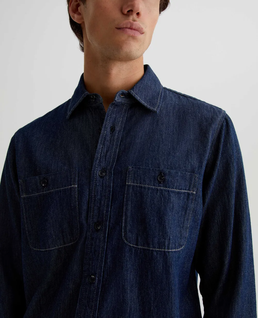Men's Point Collar Denim Shirt