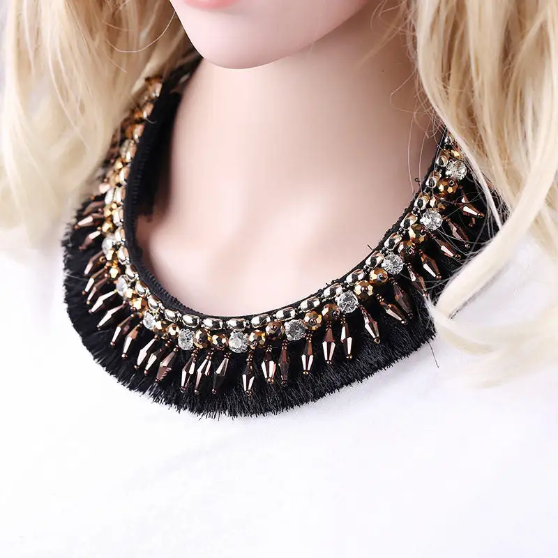 Beaded Fringe Short Necklace