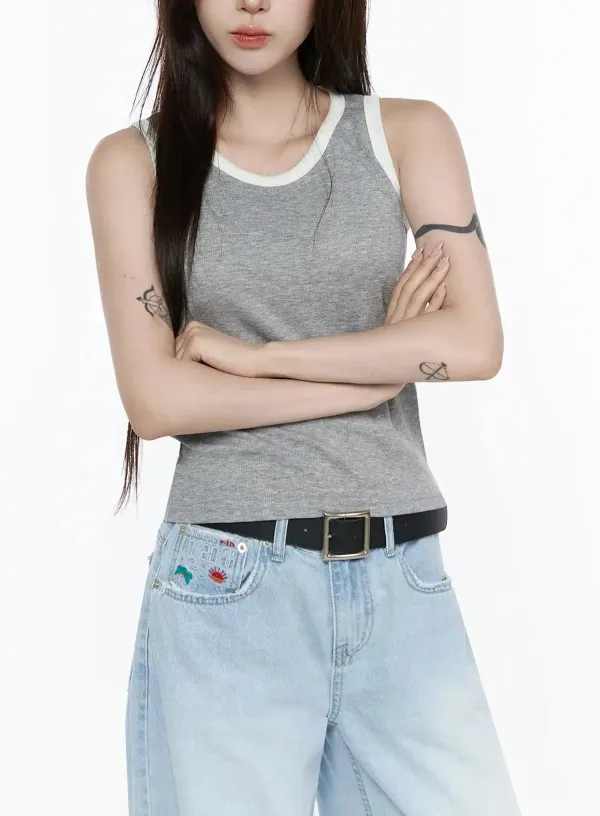 Contrast Trim Tank Top