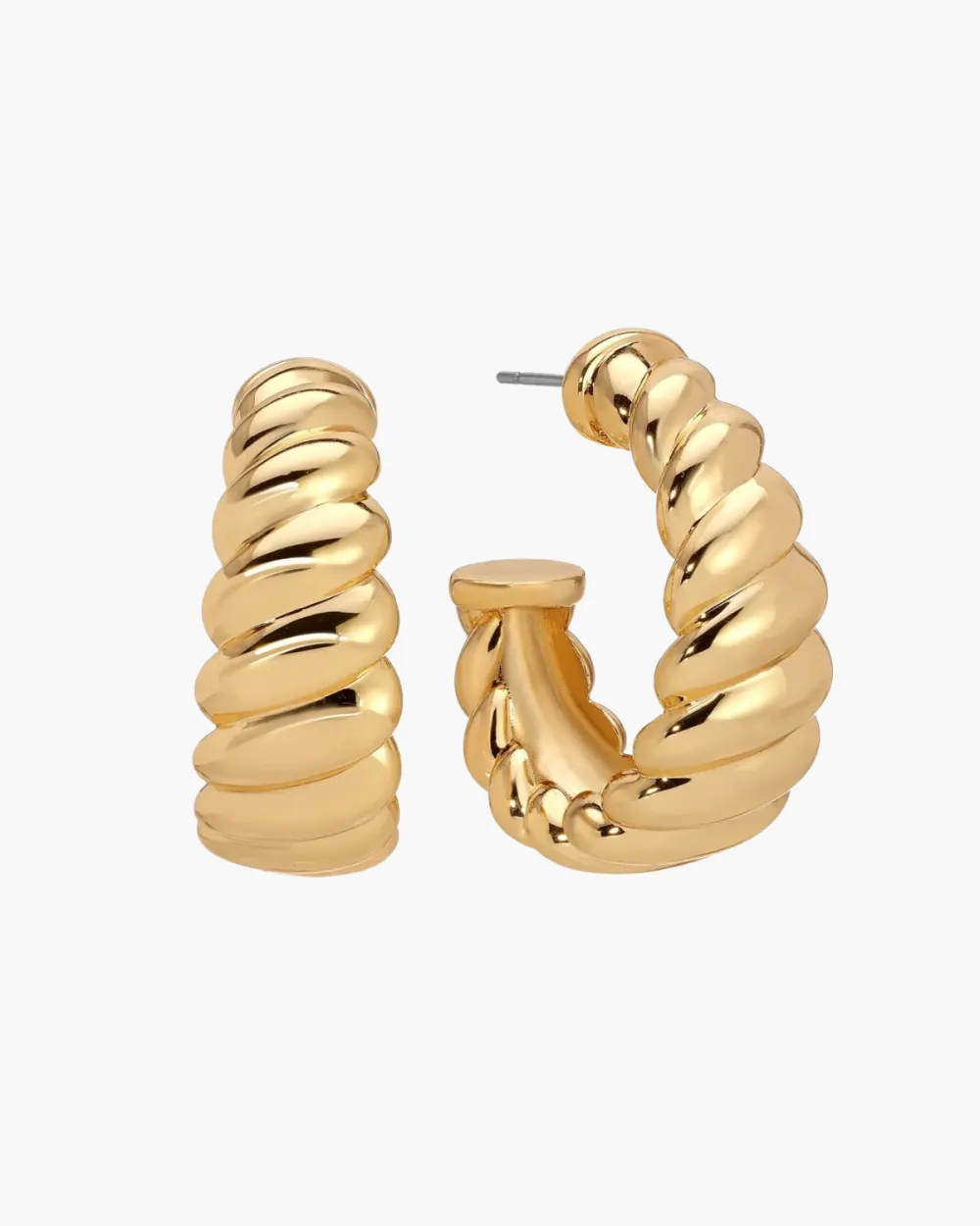 Modern Ribbed Hoop Earrings