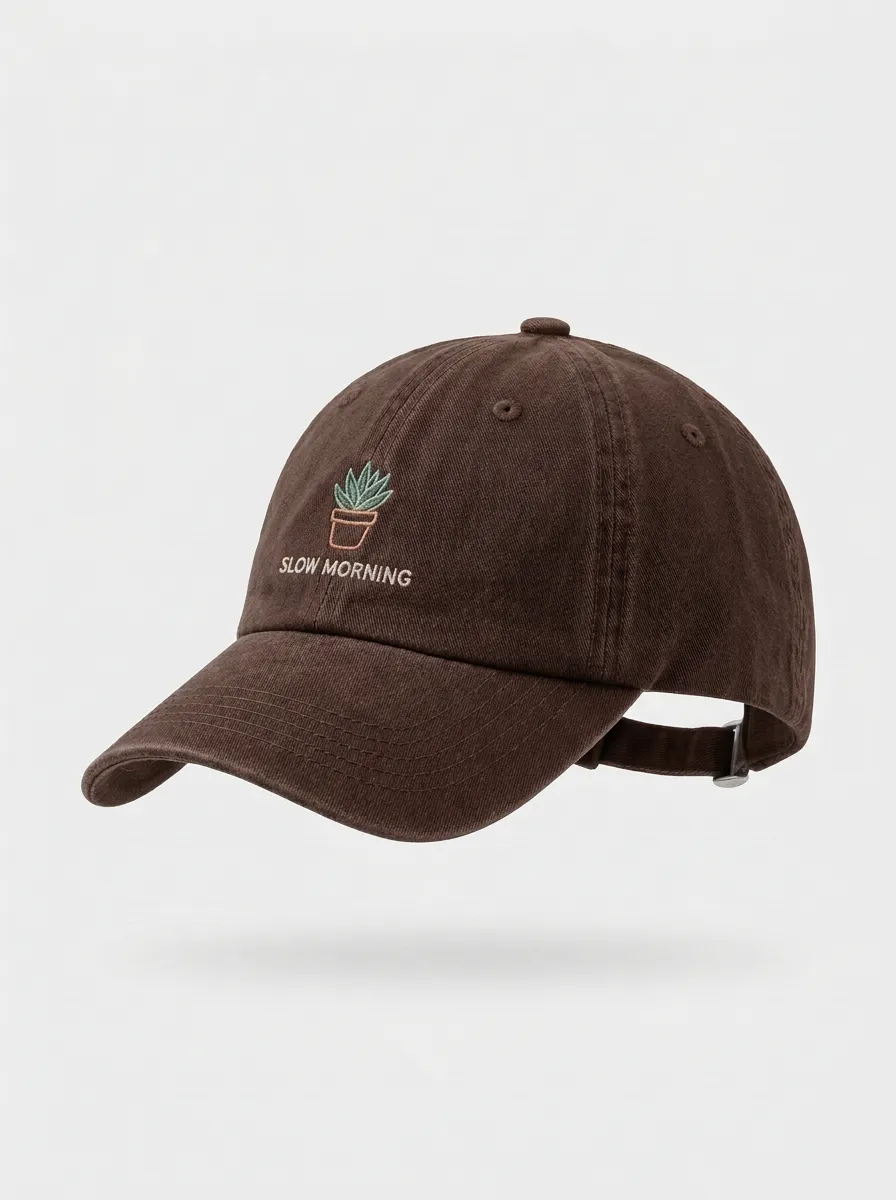 Plant-Lover Slow-Morning Succulent Printed Unisex Baseball Cap