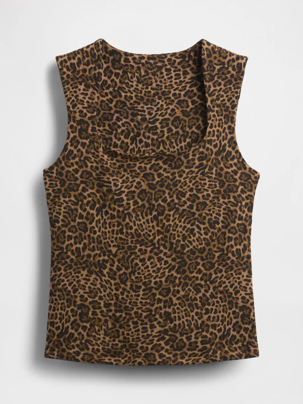 Leopard Print Square Neck Vest
