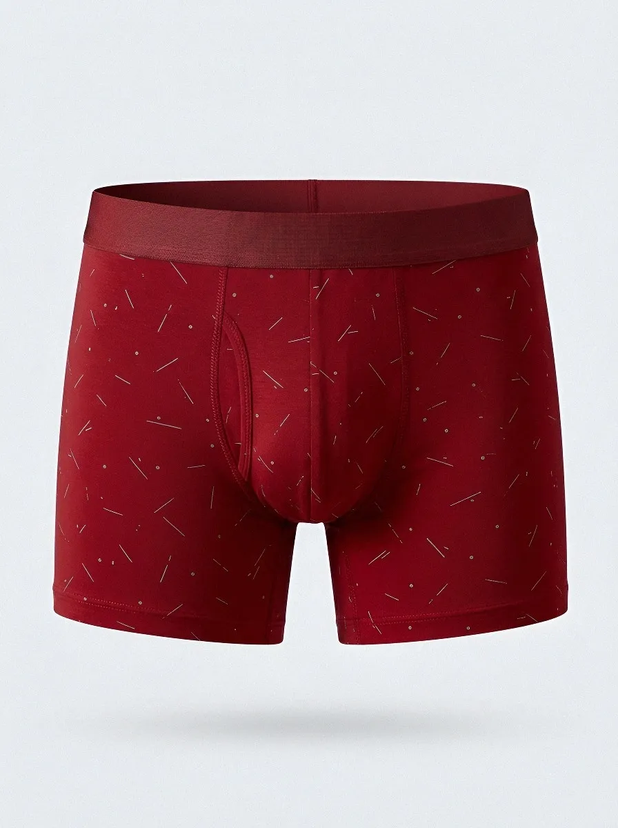 Men's Minimalist Geometric Dot Line Printed Boxer Briefs