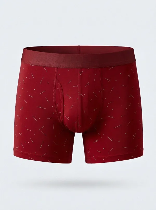 Men's Minimalist Geometric Dot Line Printed Boxer Briefs