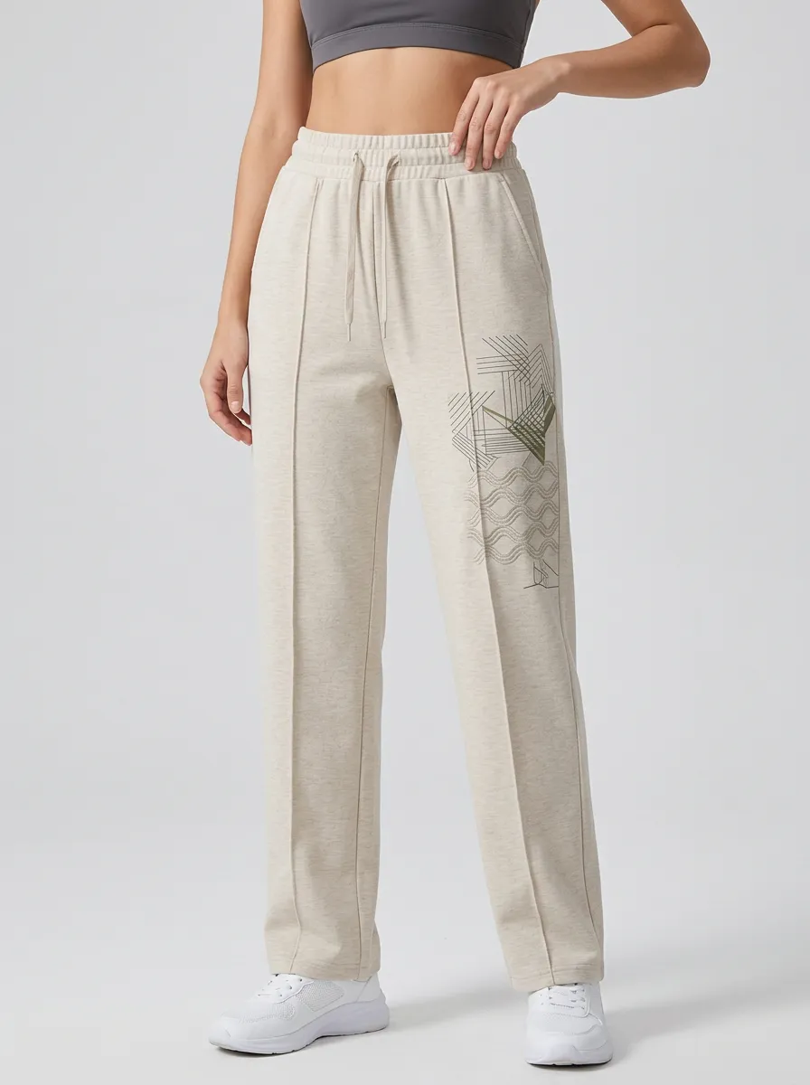 Women's Minimalist Geometric Line Art Graphic Sweatpants