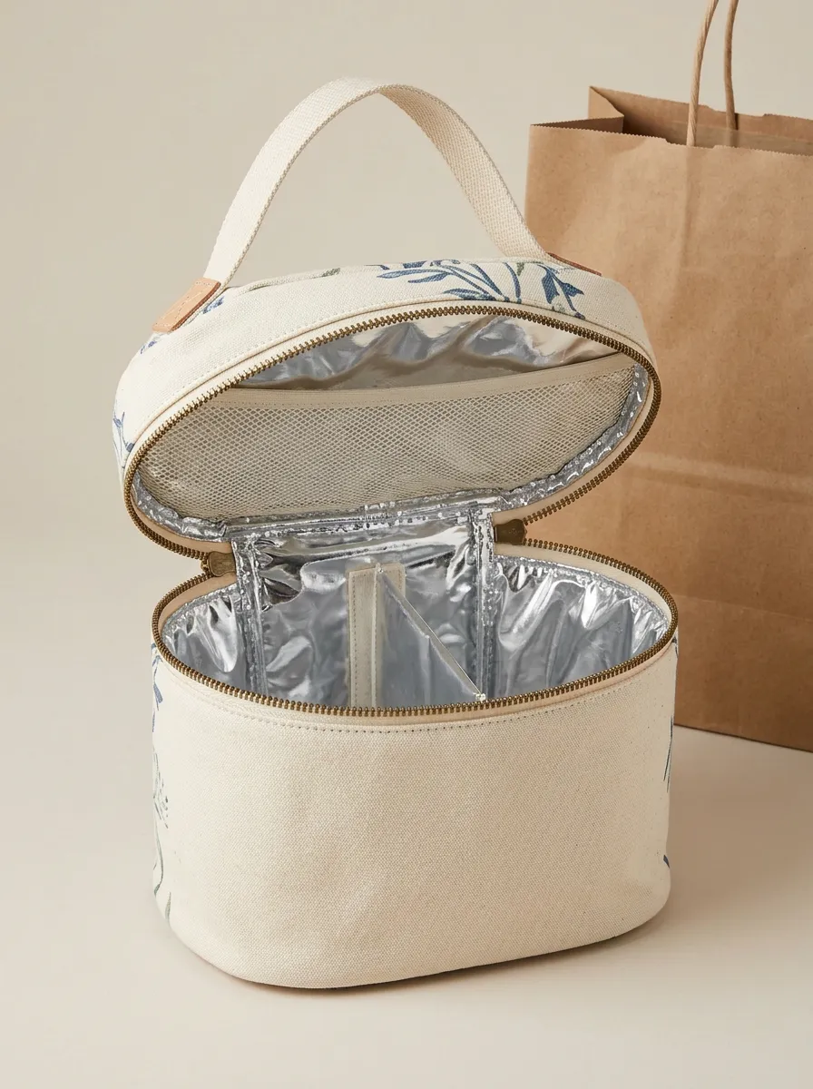 Floral Botanical Print Insulated Lunch Bag