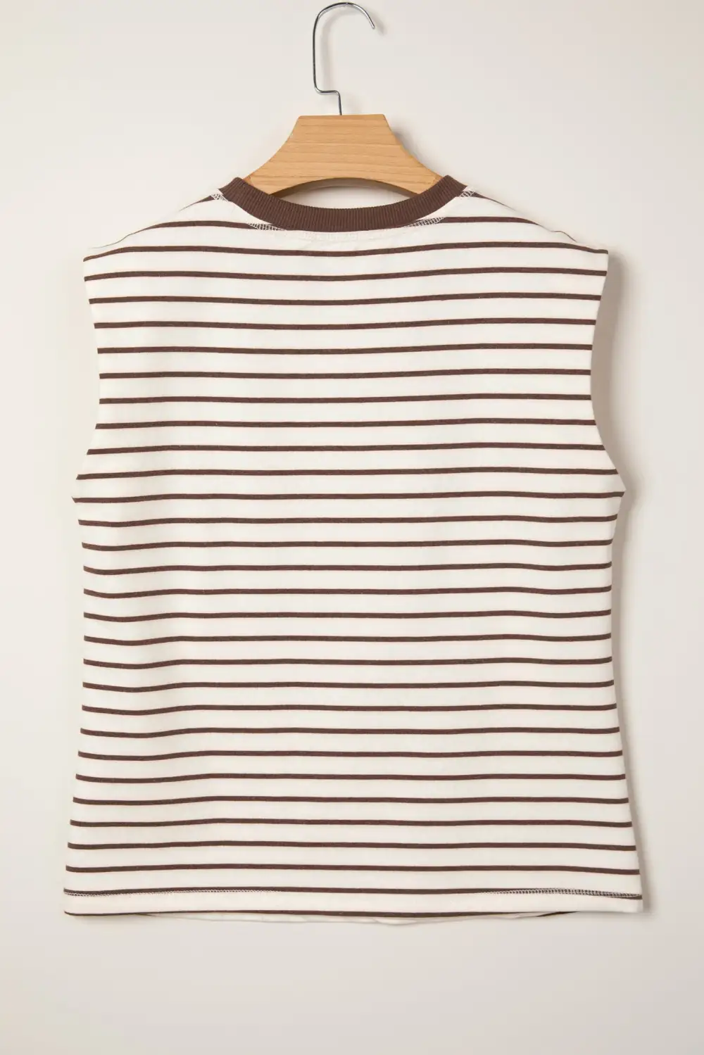 Round-Neck Relaxed Ribbed Striped Tank Top