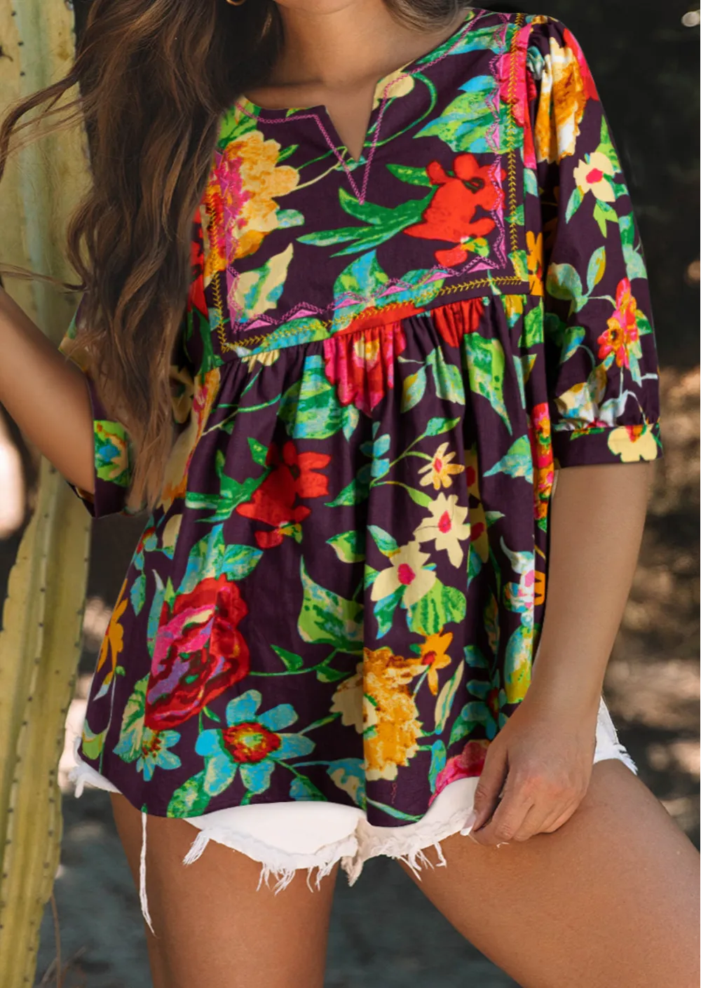 Floral Embroidered Blouse