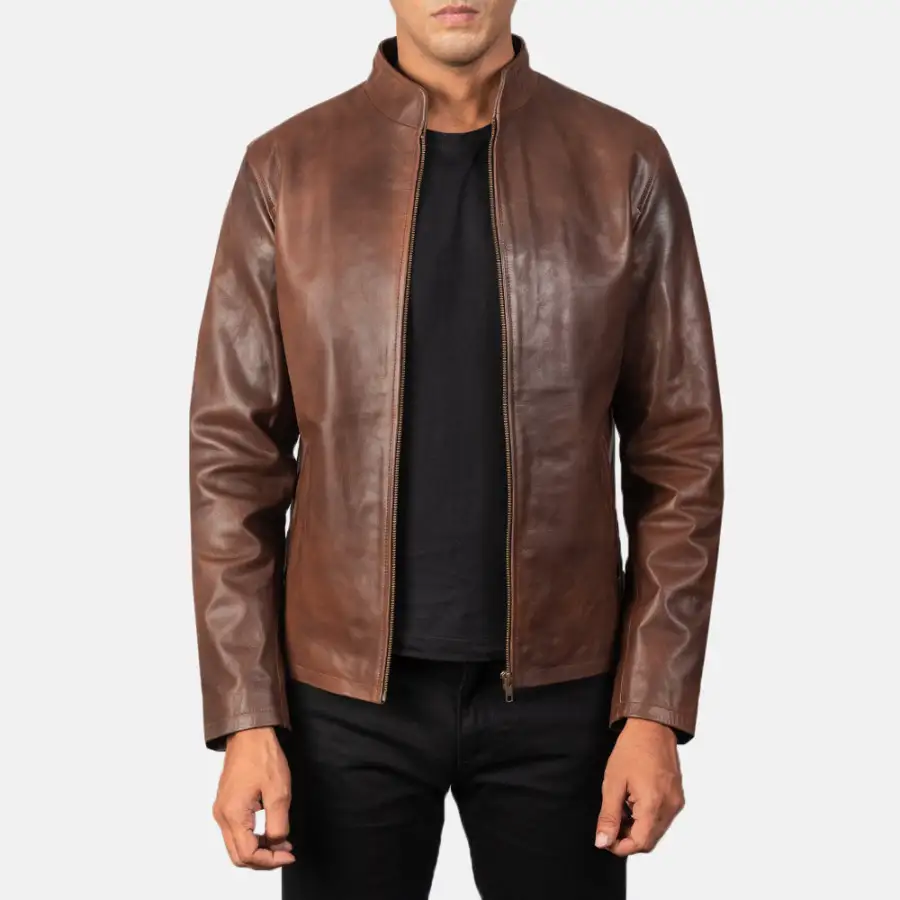 Men's Rugged Casual Biker Leather Jacket