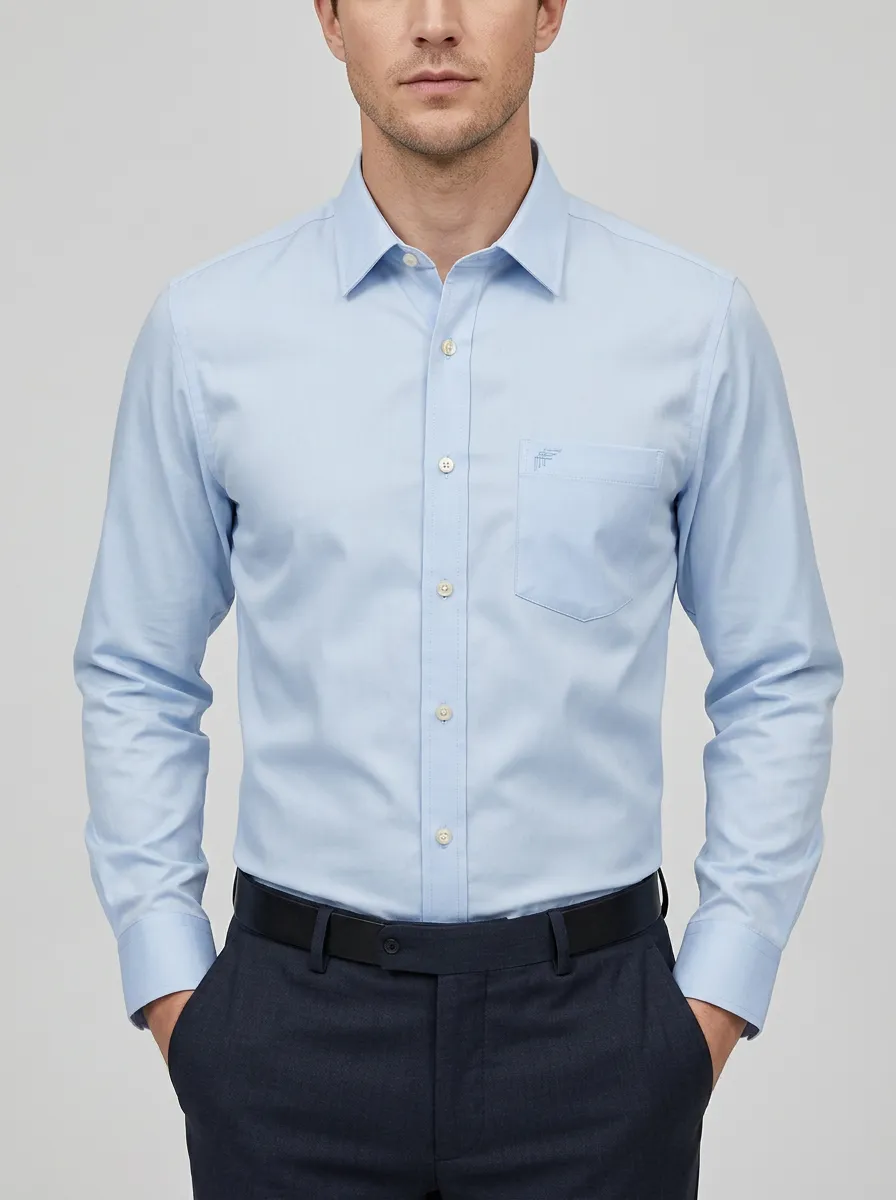 Men's Business Casual Non-Iron Cotton Embroidered Pocket Shirt