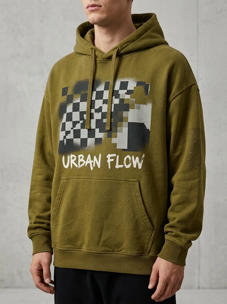 Graphic Checkered Men's Graphic Hoodie