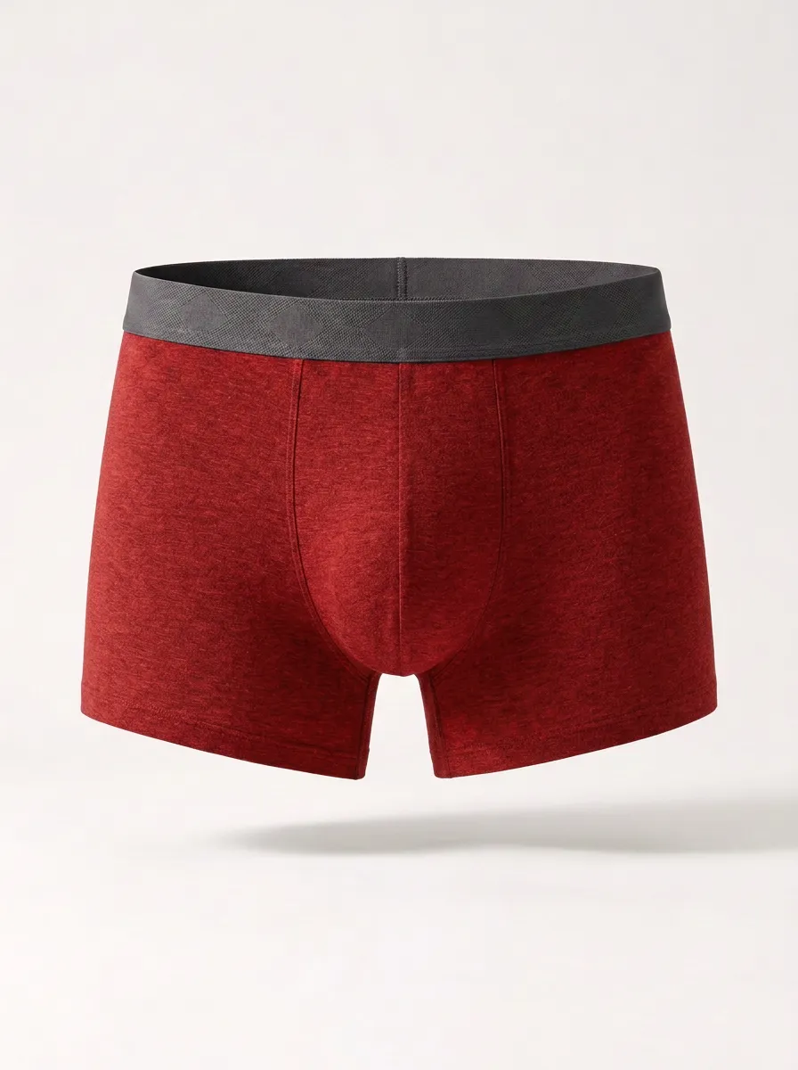 Men's Minimalist Charcoal Grey Solid Printed Boxer Briefs