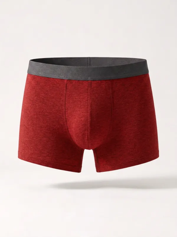 Men's Minimalist Charcoal Grey Solid Printed Boxer Briefs
