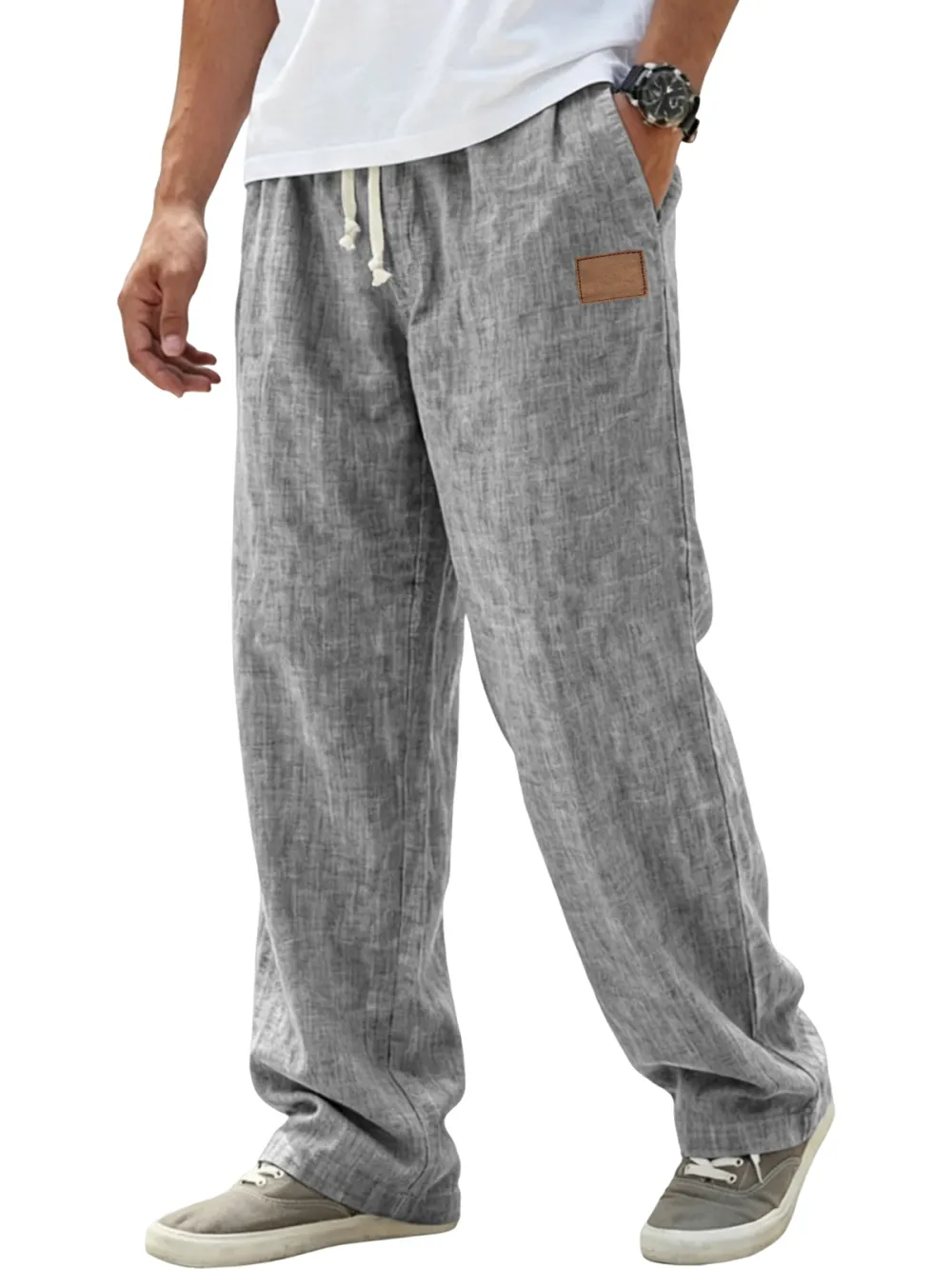 Linen Blend Relaxed Fit Trousers