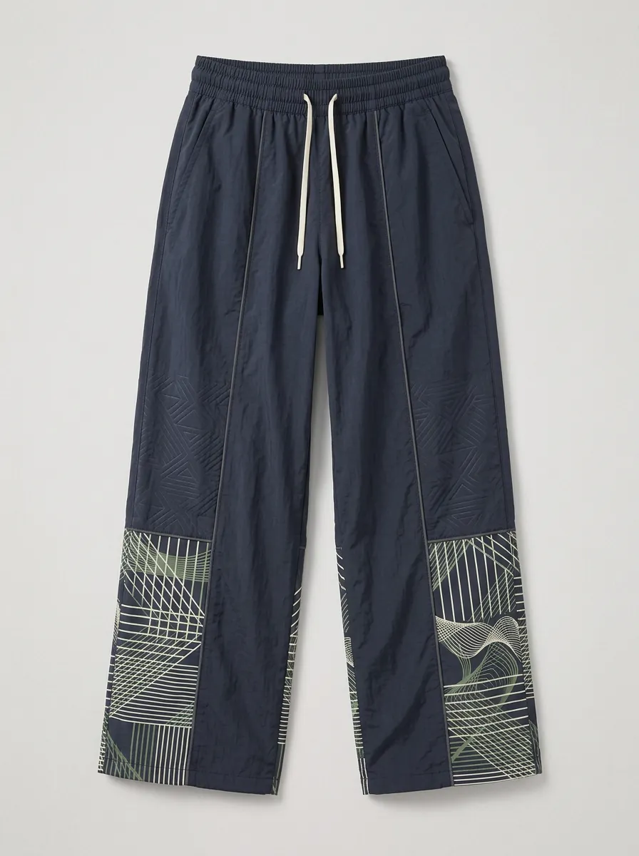 Women's Sporty Geometric Line Pattern Printed Jogger Pants