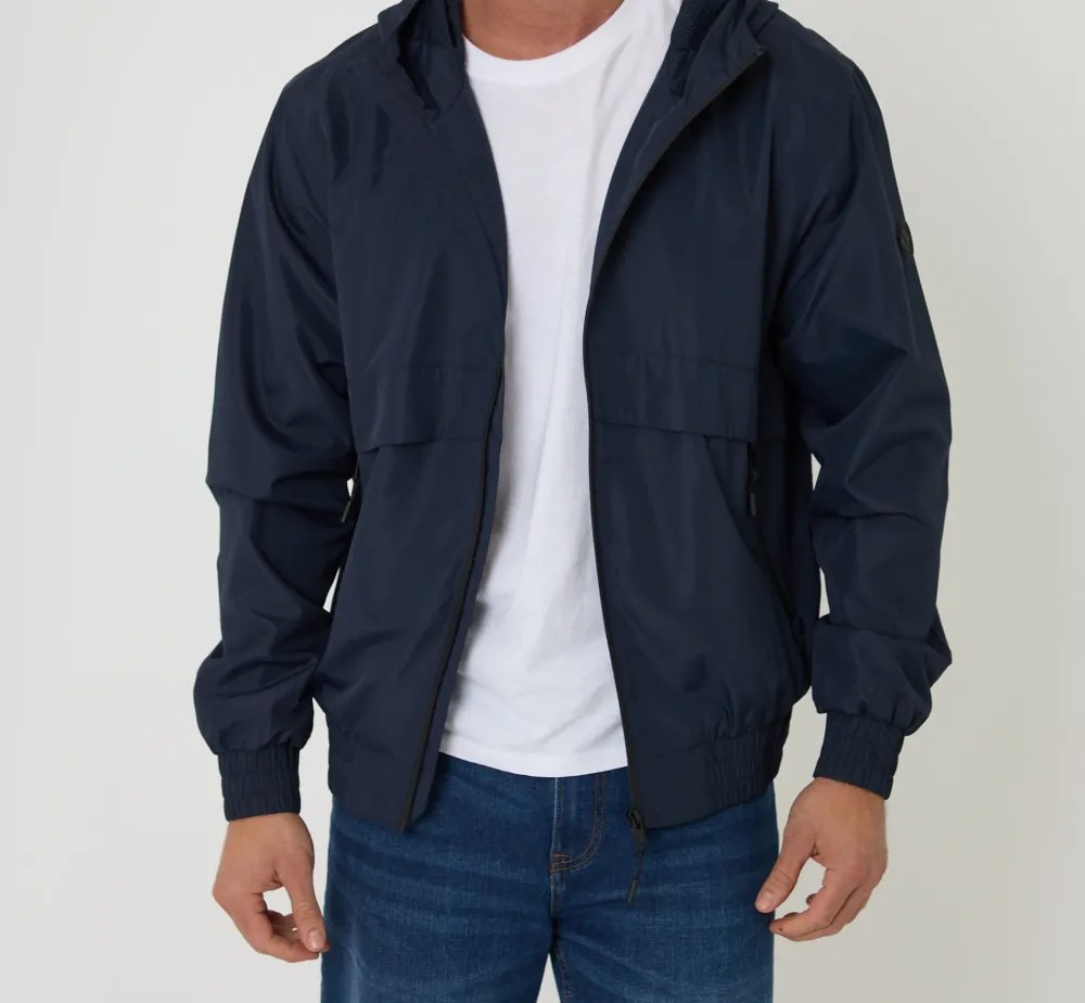 Men's Navy Lightweight Hooded Jacket