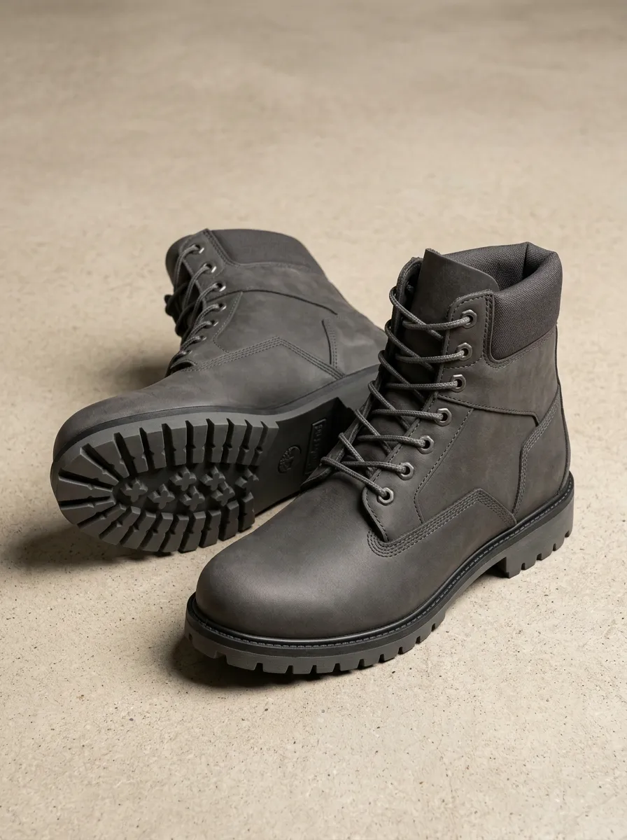 Unisex Matte Minimalist Print Work Boots