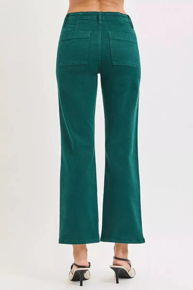 Everyday High Waist Flare Leg Pocketed Denim Jeans