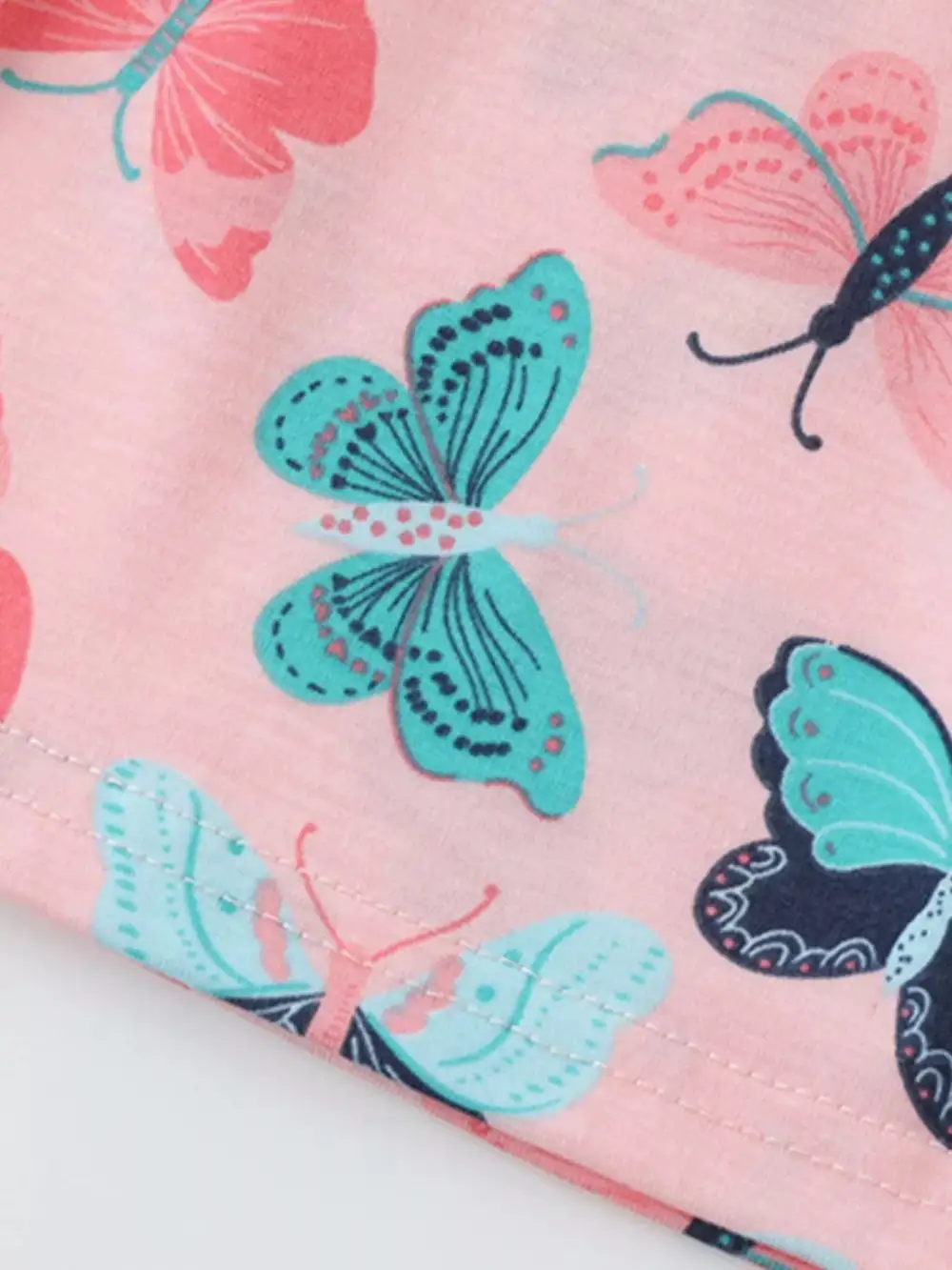 Girls Butterfly Print Ruffle Sleeve Dress