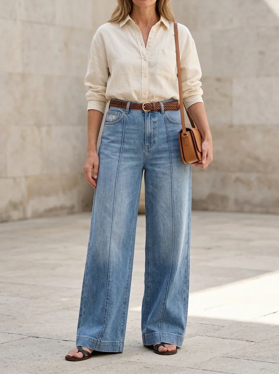 Women's Wide Leg Casual Denim Jeans